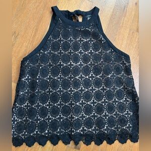 Halogen Black Lace Sleeveless Top